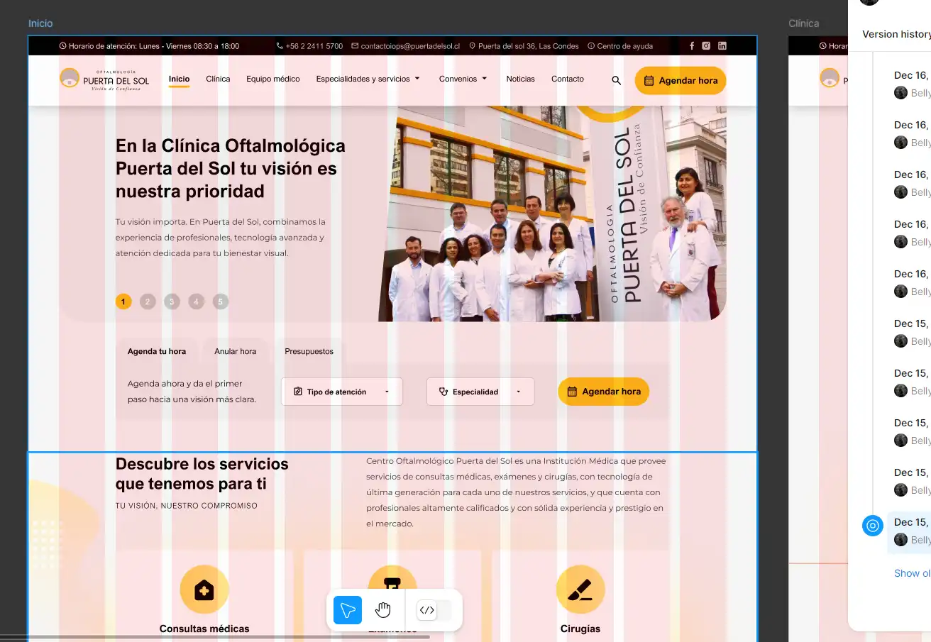 Pantallazo de página de inicio anterior